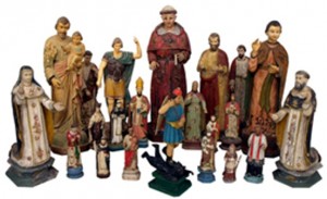 WebReligiousIcons SM Examples from a selection of more than 40 antique French colonial religious statues from the Whit Hanks collection. Photo courtesy Austin Auction Gallery.