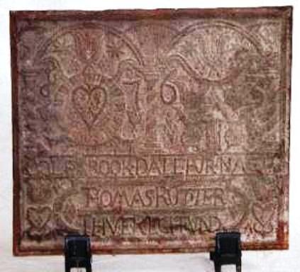 colebrookedale A Colebrookdale fireback, circa 1763. An18th-century originals can sell for more than $3,500.
