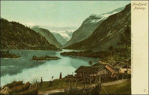 nord This lovely pre-1920 scenic view of a Norwegian fjord is worth just 50 cents to $2, as, most likely, this fjord looks the same today.