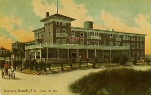 seas A pre-1915 look at the Seaside Inn in Daytona Beach, FL, showing a horse-drawn carriage. Daytona Beach doesn’t look anything like this today, and this card is worth $6-$8.