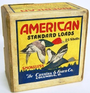 Cussins & Fearn shell box Cussins & Fearn Co. 2-piece empty 12-gage shell box, all original (est. $525-$2,500).