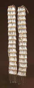 Dentalia Shell earrings. Northern Plains Dentalia Shell earrings