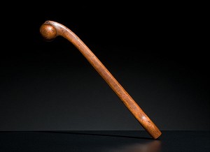 Great Lakes Ballhead club A Great Lakes ballhead club, late 19th century, of diminutive size; with burl head and elegantly flattened handle. It can be viewed as a piece of art or as a deadly weapon.