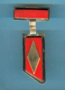 Art Deco Sterling and Red Bakelite Brooch