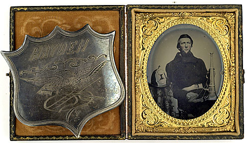 FIREMAN TINTYPE AND SILVER BELT PLATE