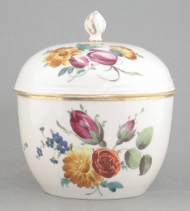 Another rare piece, German sugar pot, Frankenthal manufacturer, 18thC