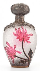 Perfume bottle with silver mount