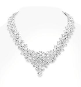 V-shaped diamond necklace