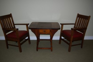 tiger maple chairs and table