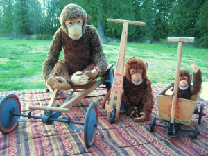 Steiff jockos and wooden toys