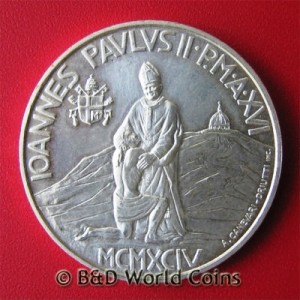 1994 100-lira coin depicting b