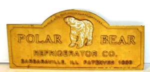 Polar bear refrigerator magnet, circa 1950s