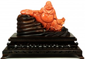 Coral seated Buddha