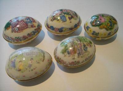 Set of 5 Lenox Easter Egg, c 1980s, $51