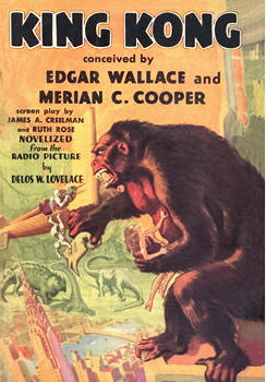 The first “King Kong” item to be released was this hardcover novel, published by Grosset and Dunlap in 1932. Values for the