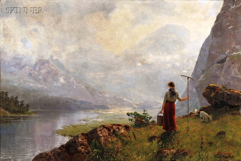 View with a Young Shepherdess on a Fjord