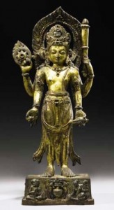 gilt copper Vishnu