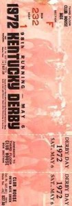 1972 Derby Ticket