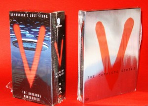 A VHS copy of V-The Original Miniseries, released in 1995 by Warner Home Video. Value $4; a DVD set of V-The Complete Series, r