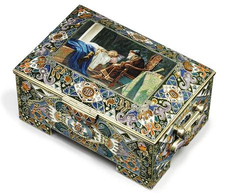 silver-gilt Cloisonné and en plein enamel casket