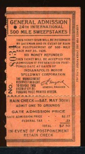 1936 Ticket Stub