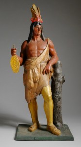 Painted Cast Zinc Cigar Store Indian