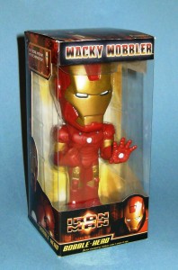 An Iron Man Wacky Wobbler bobblehead figure based on his appearance in the 2008 film was released by Funko. Value - $12-$14 app