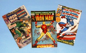 Various Iron Man and Captain America comic books - Tales of Suspense #89 (May 1967); The Invincible Iron Man #47 (June 1972); a
