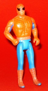 A 4-inch Spider-Man action figure, released by Mego Corp. in 1975. Loose examples like this routinely sell for $10-$20, while c