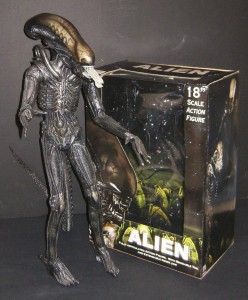 A large-scale Alien figure produced by Neca in 2008. Although advertised as 18 inches tall, the figure actually stands nearly 2