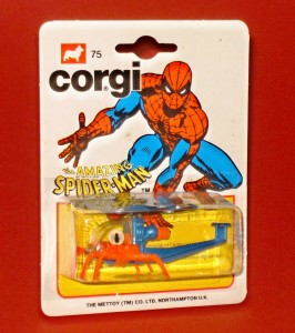 Corgi Junior Amazing Spider-Man Helicopter, released by Mettoy Co. Ltd. in 1978. Value - $25-$35 approx.