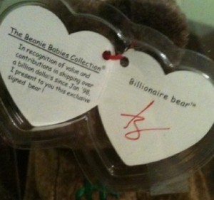 Beanie Babies Billionare 1 swing tag
