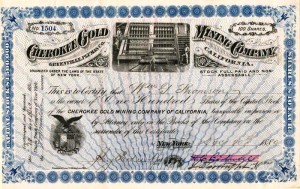 stock cherokee gold mining co.