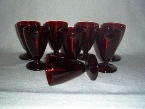 Royal Ruby Footed Wine Tumblers Anchor Hocking Glass