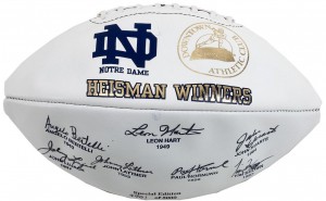 ND Heisman Winners Autographed Football