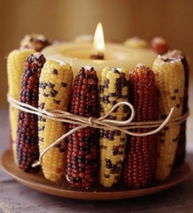 indian corn candle