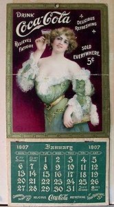 Coca Cola 1907 calendar, $2500