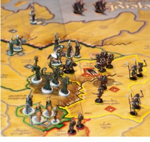 close-up of the gameboard and miniatures