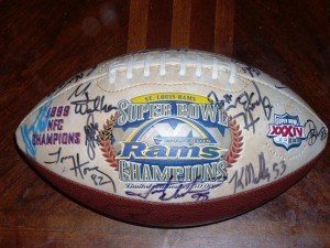 1999 St Louis Rams Team Signed Super Bowl Football