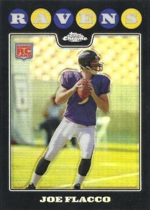 Joe Flacco Topps Chrome RC middle