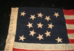 1876 American Centennial NEW YORK 13 Star Flag NY 71st detail