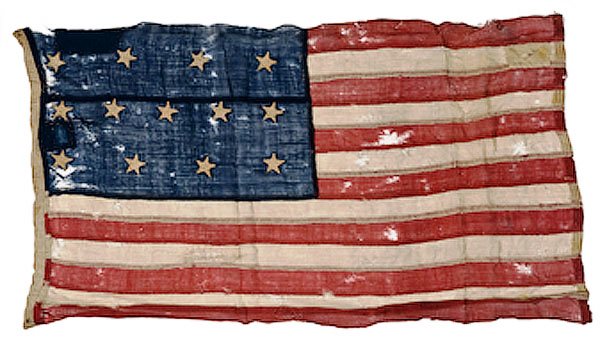 EARLY 13-STAR HAND-SEWN U.S. NATIONAL FLAG