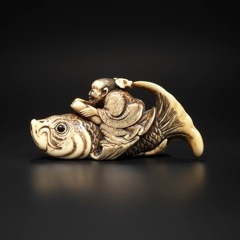 Kinko_and_carp_by_Yoshitomo_18th_century