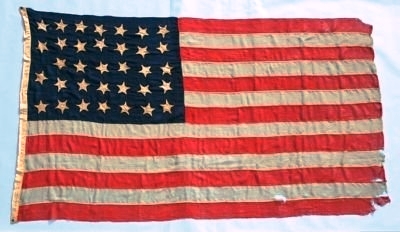 Original, Hand Sewn US Flag 34 STARS, 1861-63