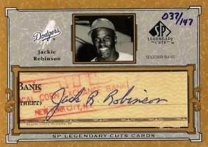 2001 SP Legendary Cuts Autograph- Jackie Robinson