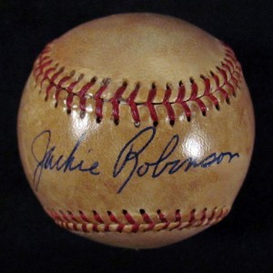 Jackie Robinson Single Signed Baseball