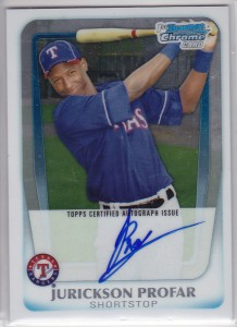 Jurkison Profar 2011 Bowman Chrome Draft Picks & Prospects Auto