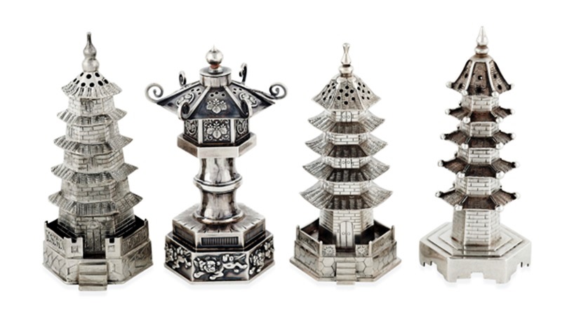 Chinese Export Silver Pepperettes