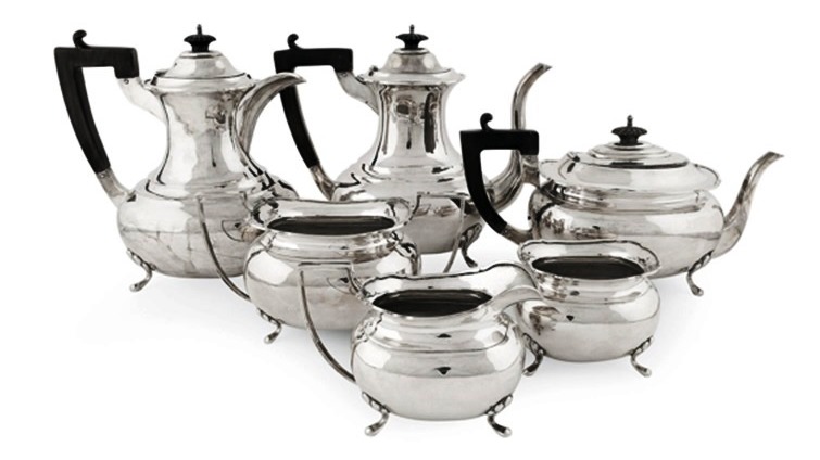 Hung Chong Chinese Export Silver Tea and Coffee Set