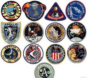 Early Apollo Mission NASA crew patches, $210